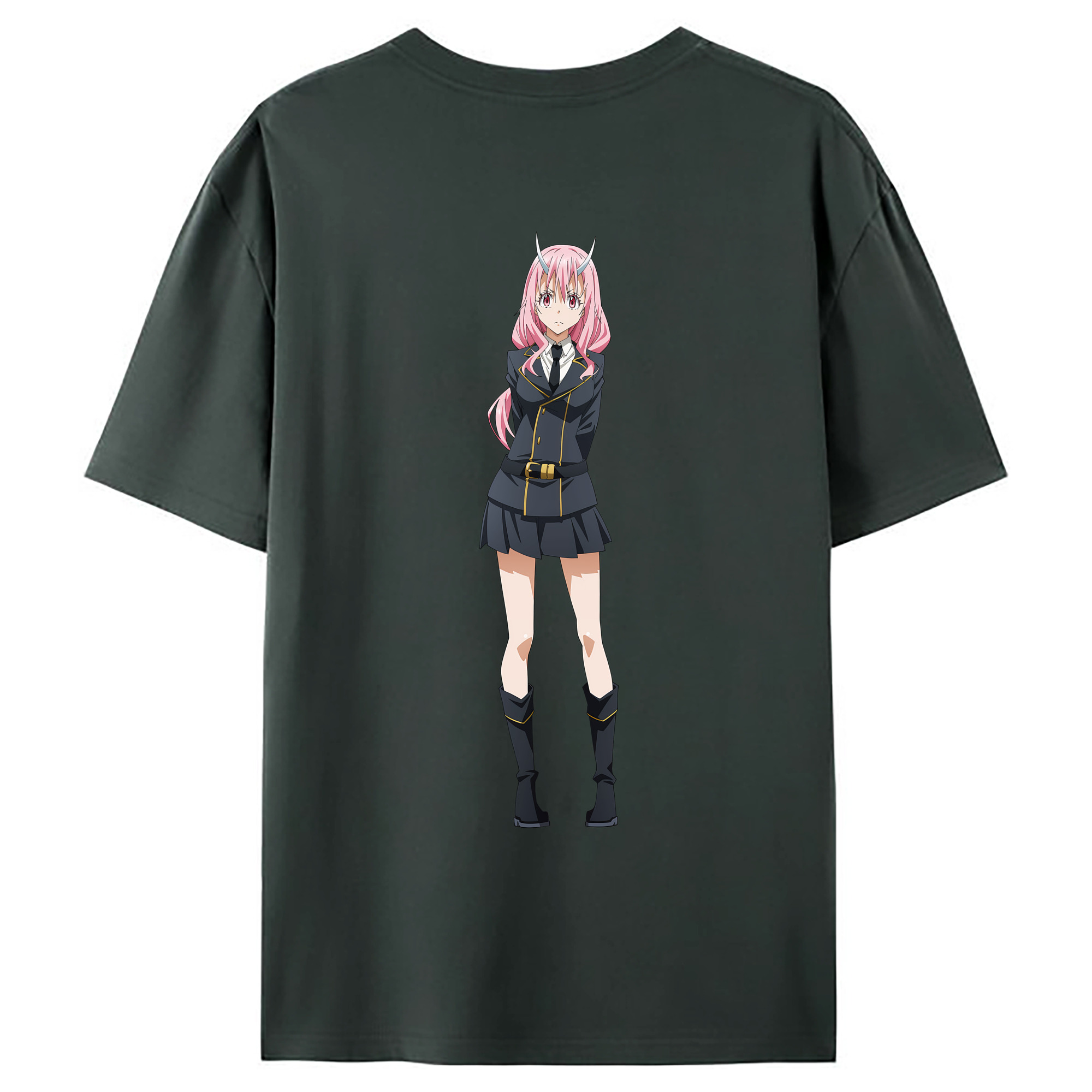 （画像用） 転スラ Regarding Reincarnated to Slime 綿100％ メンズ半袖Tシャツ（バックプリント） 通気性